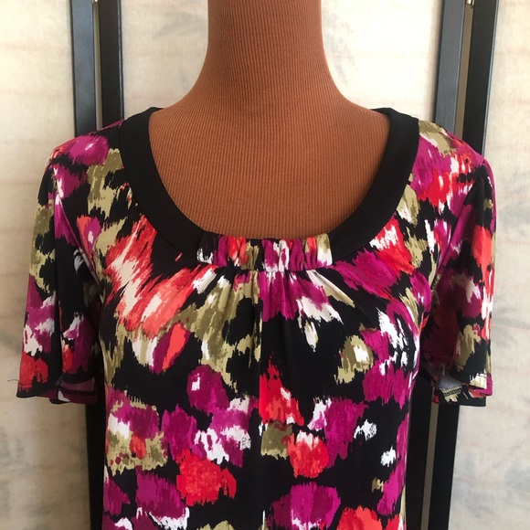 jms Easy Dressing Floral Short Sleeve Blouse Women’s Plus  Size XXL - Picture 5 of 12
